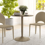 Round Dining Table, Modern Kitchen Table With Steel Base | Brown