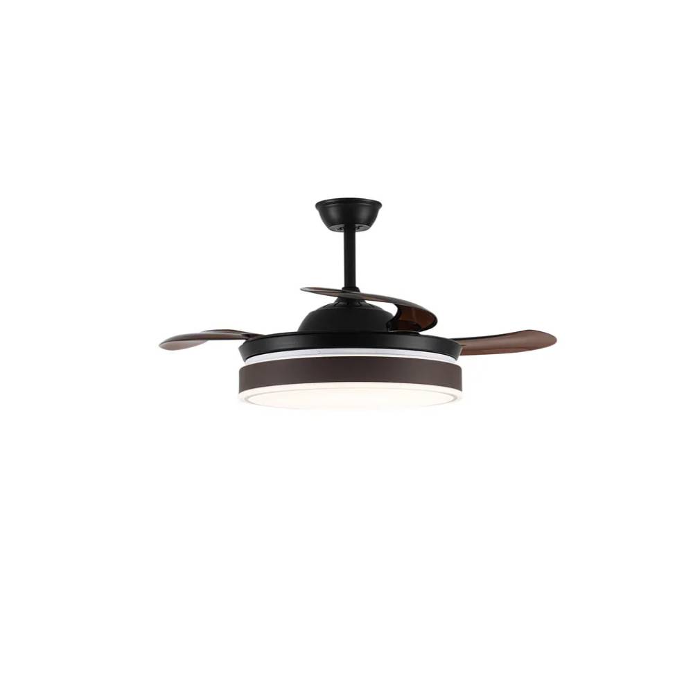 42 Inch Brown Ceiling Fan With 3 Blades & Dimmable Led Light Quiet Fan With Remote Control