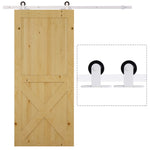 6ft Steel Sliding Barn Door Hardware Track Kit Rail Roller