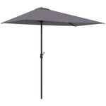 2.3m Half Round Parasol W/ Crank Handle