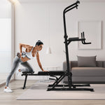 Power Tower Weight Bench Dip Stands For Home Gym | Black