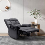 Faux Leather Recliner Armchair Modern Upholstered Lounge Chair With Adjustable Backrest & Footrest | Black