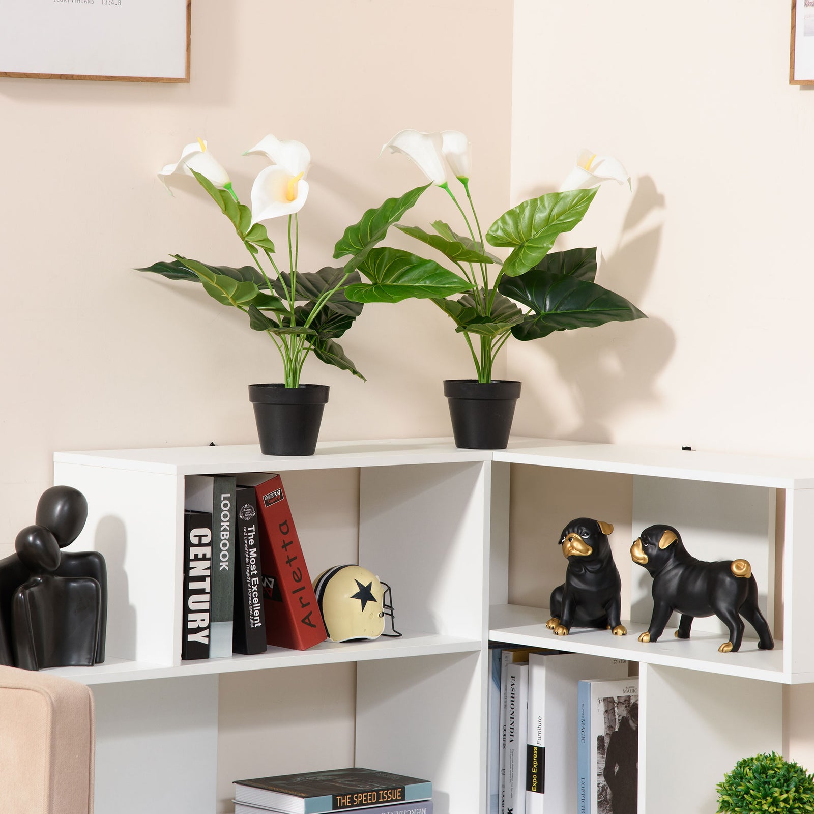 Artificial 55cm Calla Lily Flower Set Of 2 For Indoor Decor