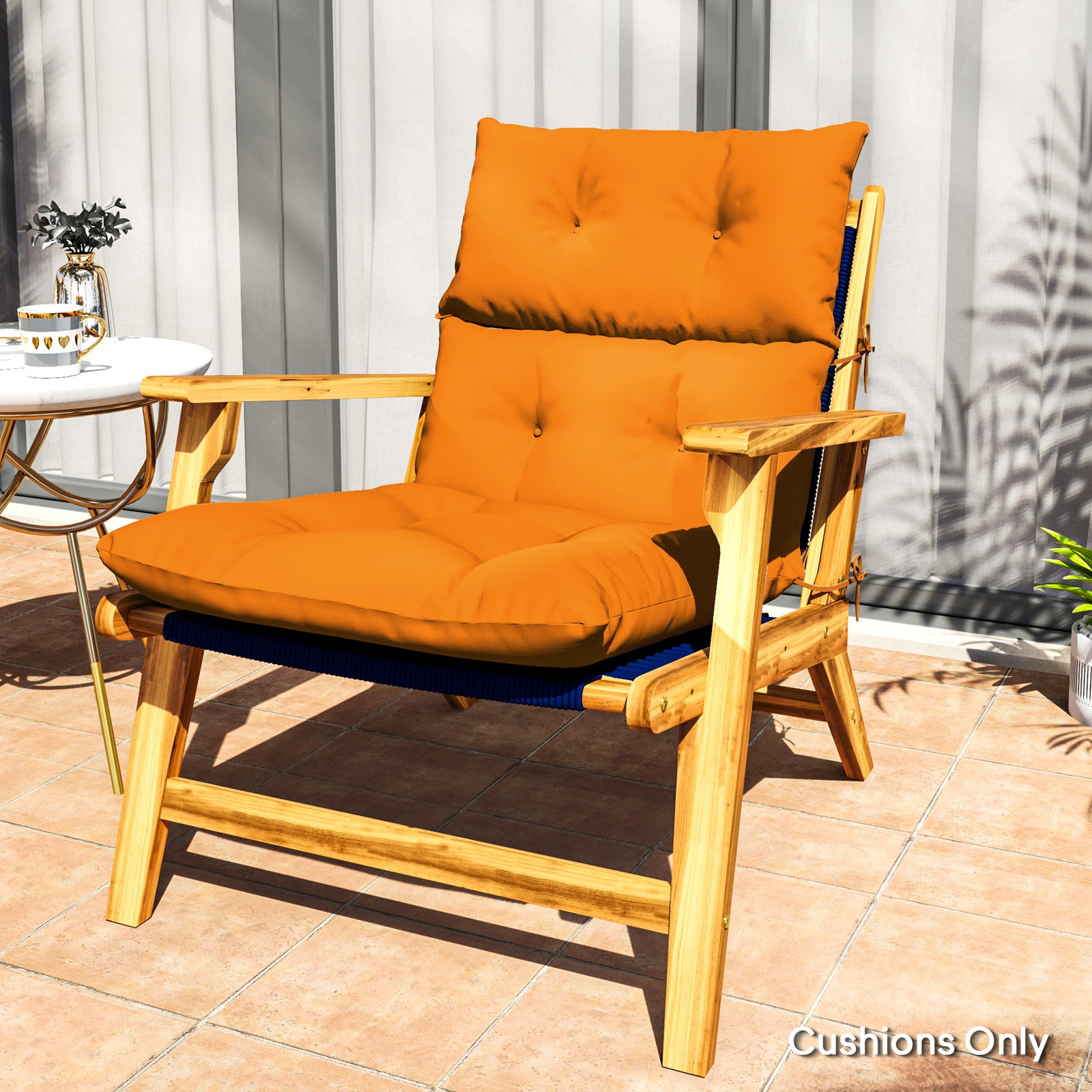 Adirondack Chair Cushion Rocking Chair Cushion W/ Ties | Orange