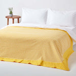 Cotton Gingham Check Throw | 150cm x 200cm | Yellow