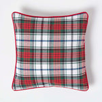 Tartan Check Cotton Cushion Cover | 45cm x 45cm | Red & White