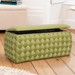 Plumeo Large Velvet Storage Ottoman | Green