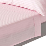 Egyptian Cotton Satin Stripe Flat Sheet 330 Tc | Double | Pink