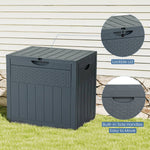 126l Waterproof Plastic Storage Box With Padlock – Rattan Texture Lockable Outdoor & Indoor Storage Container | Grey