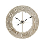 Round Wood Grain Metal Wall Clock
