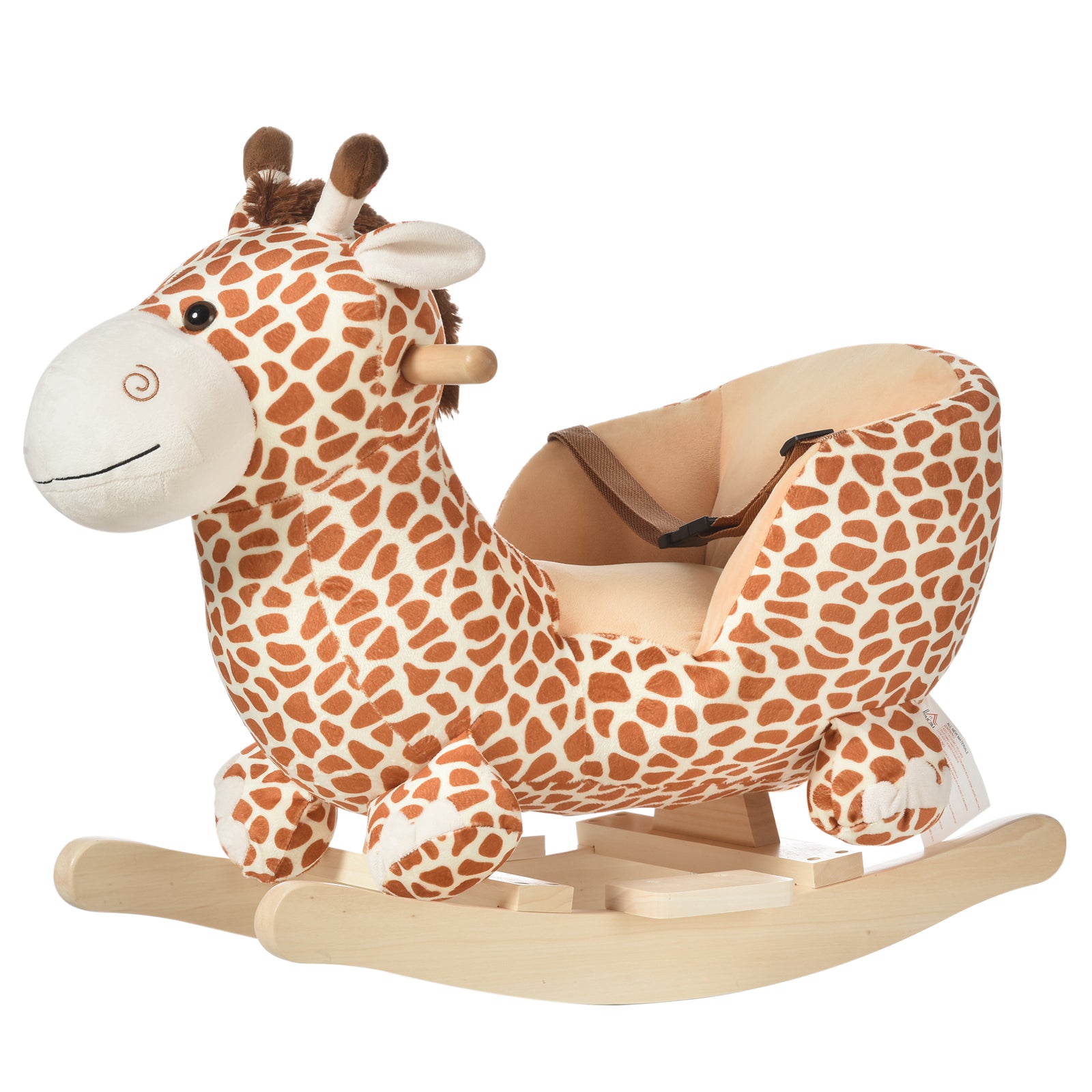 Baby Rocking Horse Kids Ride On Giraffe Plush Toy W/ 32 Song Seat Belt