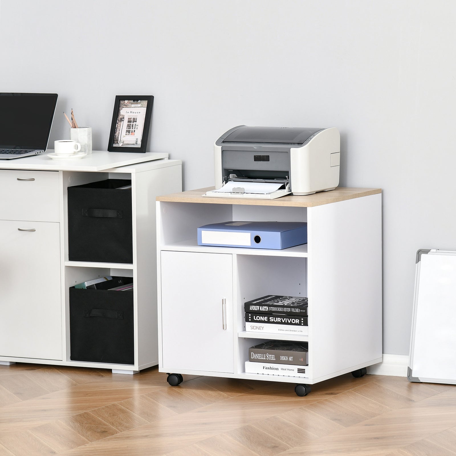 Multi-storage Printer Unit Office Organisation 5 Compartment | One Size | Natura