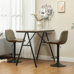 Bar Stools Set Of 2, Modern Armless Bar Chairs | Brown