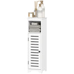 HOMCOM Bathroom Cabinet, Bathroom Floor Cabinet With Adjustable Shelf, White