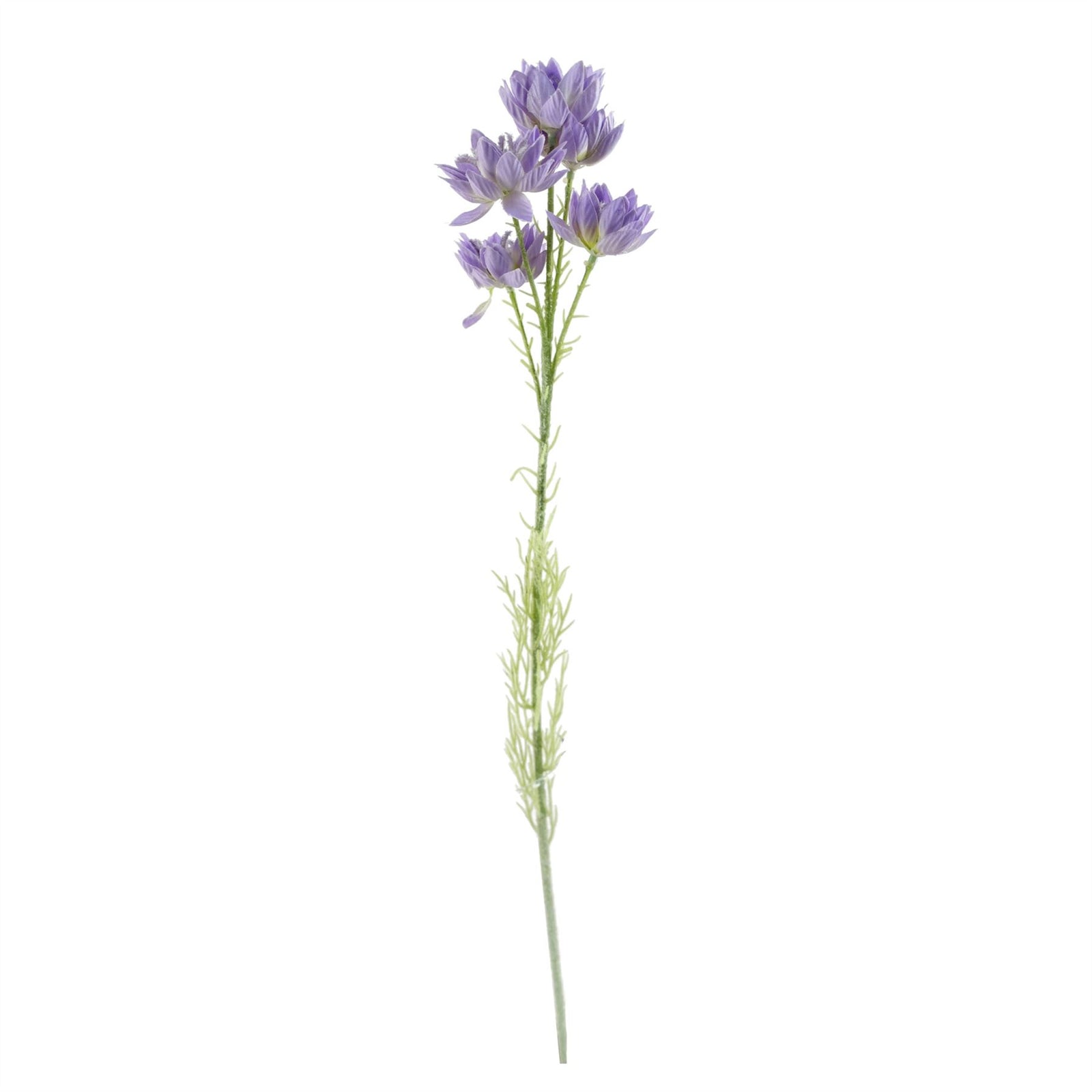 60cm Artificial White Rose Purple Starflower Display Glass Vase