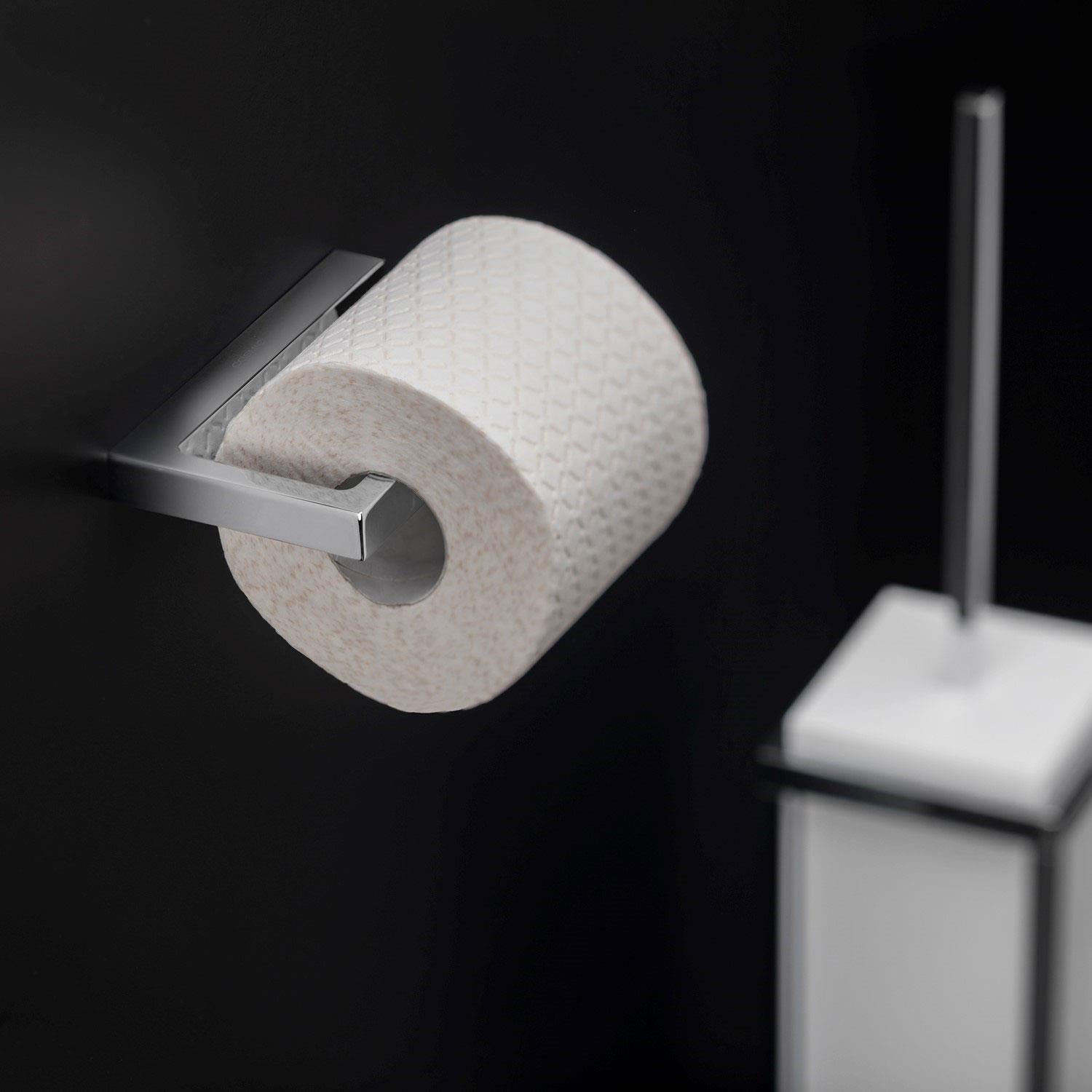 Toilet Roll Holder, Silver Gloss Wall-mounted 8,5 Cm Collection The Grid