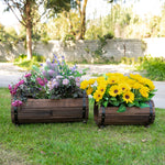 2pcs Wooden Flower Plant Pot Box