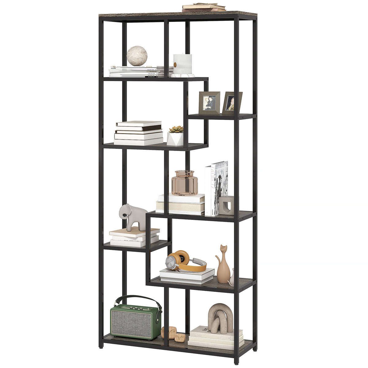 HOMCOM Industrial Bookcase 7-tier Bookshelf Shelving Unit