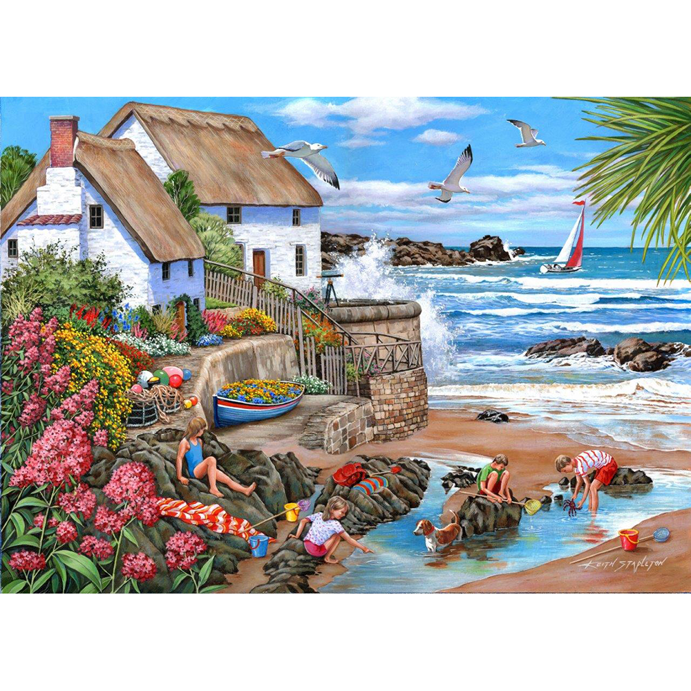 Seaspray Cottages - 1000 Piece Jigsaw Puzzle For Adults