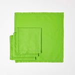 Plain Cotton Fabric 4 Napkins Set | 45cm x 45cm | Lime Green