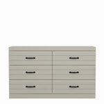 3+3 Drawer Chest - Storage Dresser For Bedroom | Light Grey