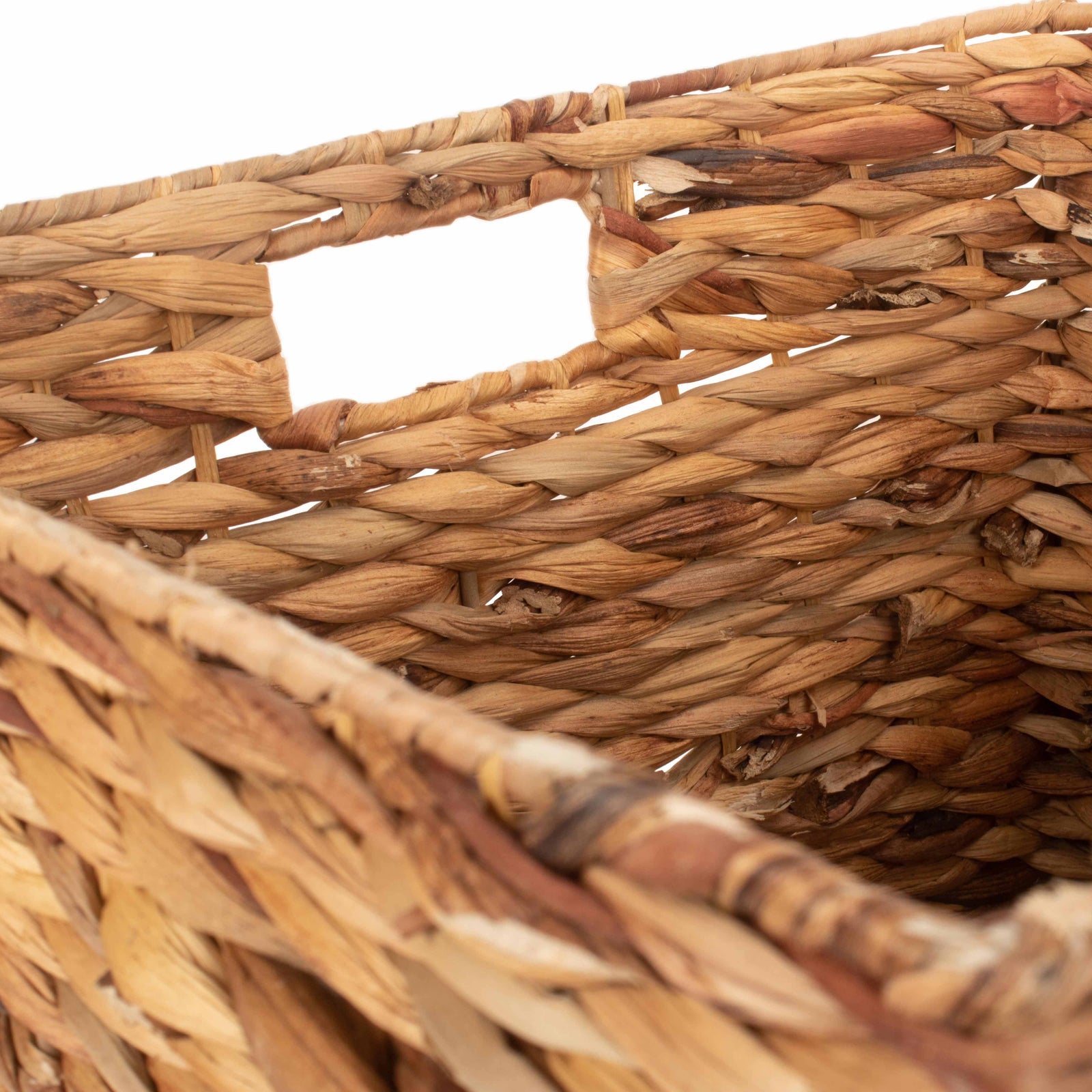 Water Hyacinth Square Storage Basket | Large | Brown
