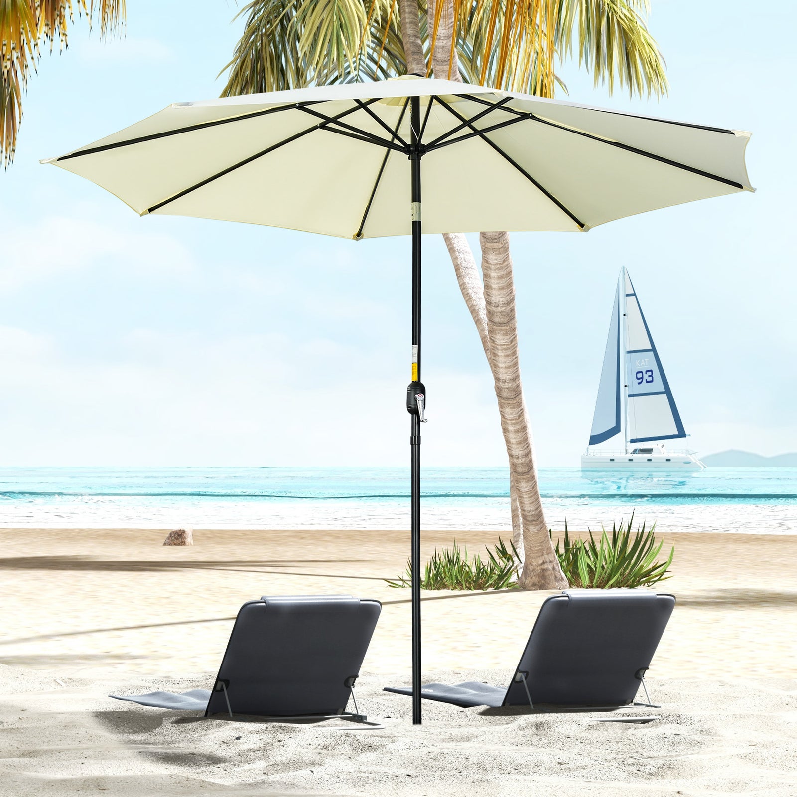 3m Patio Umbrella With Tilt And Crank | Beige