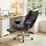Executive Office Chair, Reclining Desk Chair With Footrest | Black