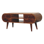 Solid Wood Chestnut Circular Media Unit