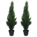 90cm Pair Of Artificial Cedar Cypress Topiary Uv Resistant
