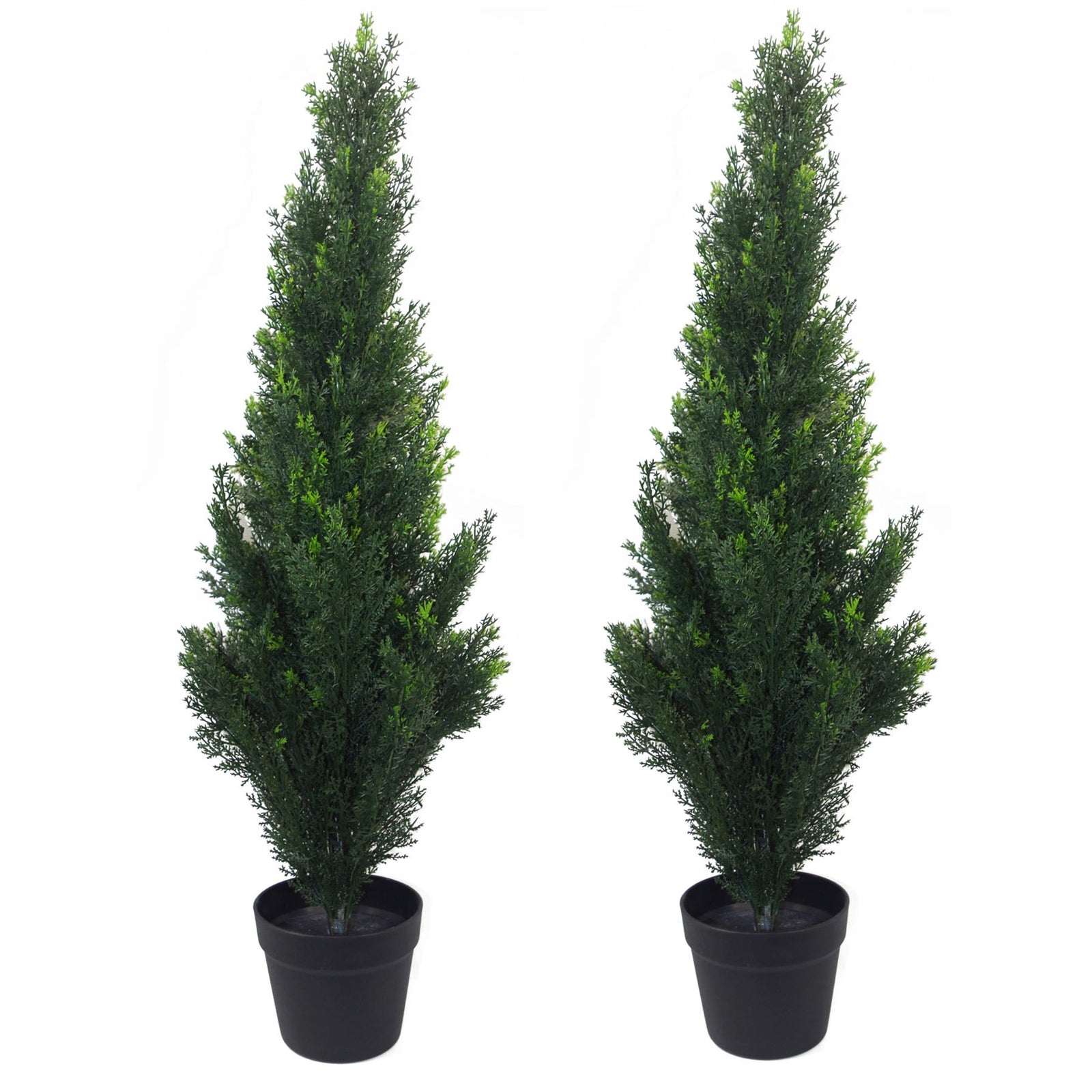 90cm Pair Of Artificial Cedar Cypress Topiary Uv Resistant