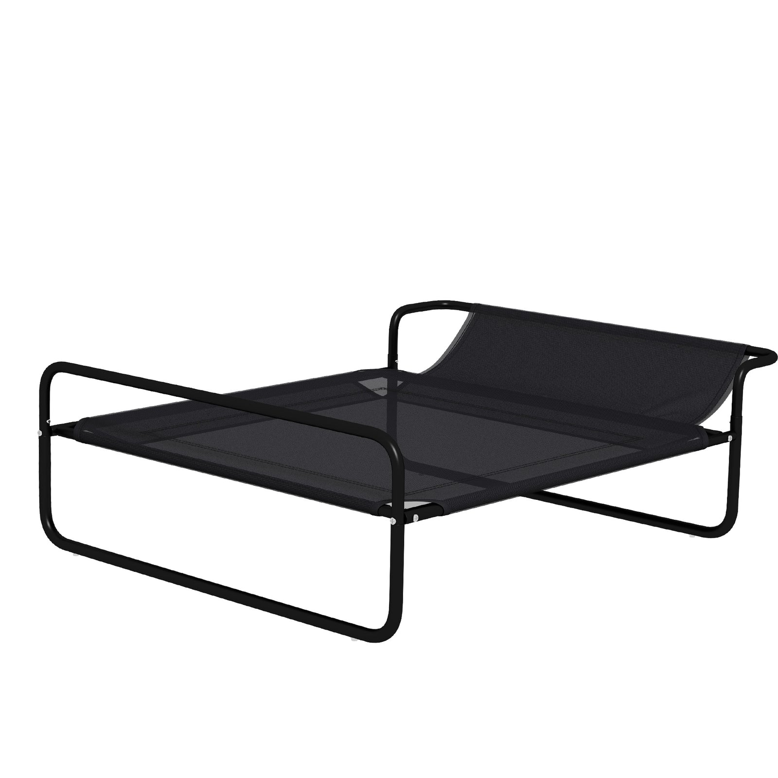 Pawhut Raised Dog Bed W/ Slope Headrest, For Small, Medium And Large Dogs | Black