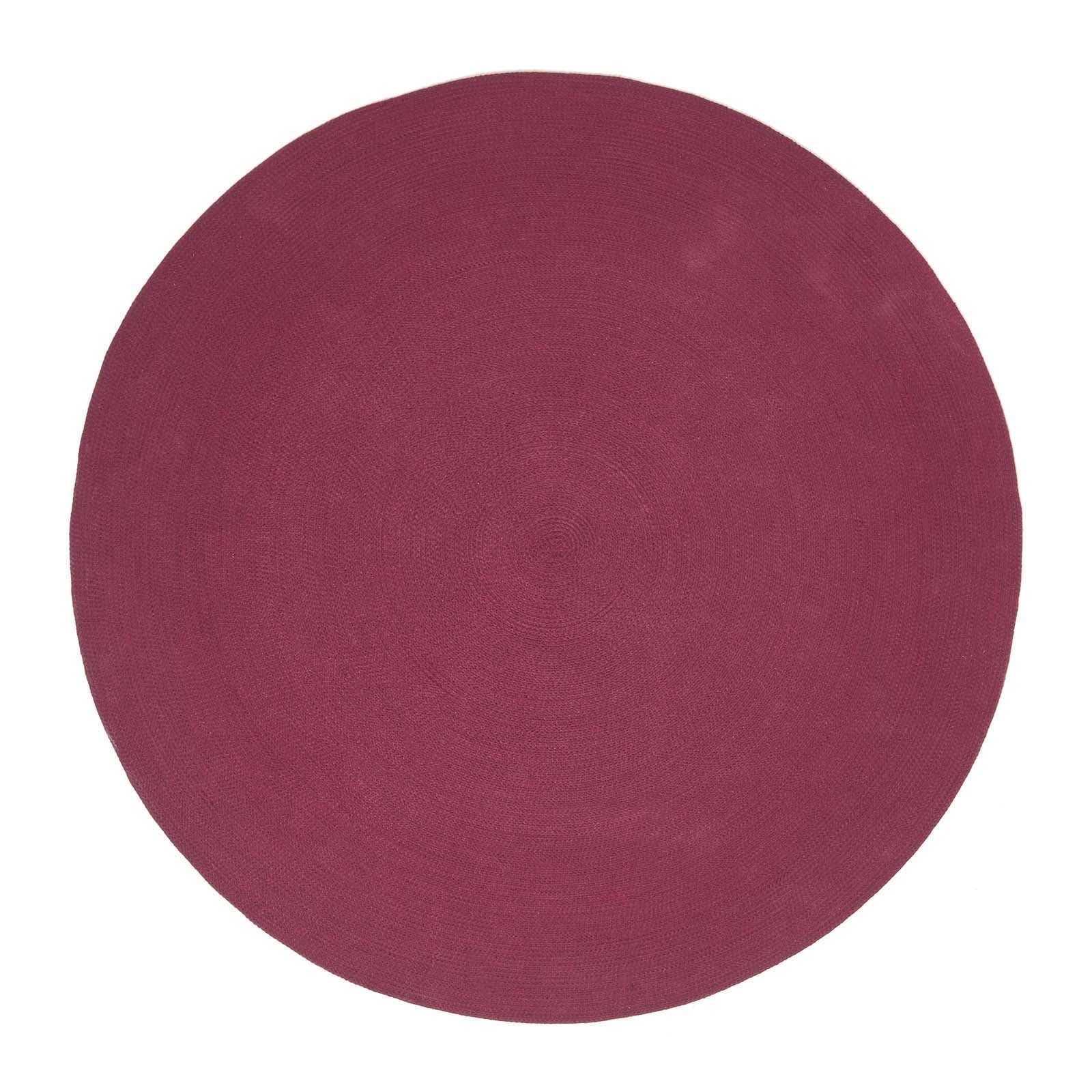 Handmade Woven Braided Oval Rug | 120cm | Plum