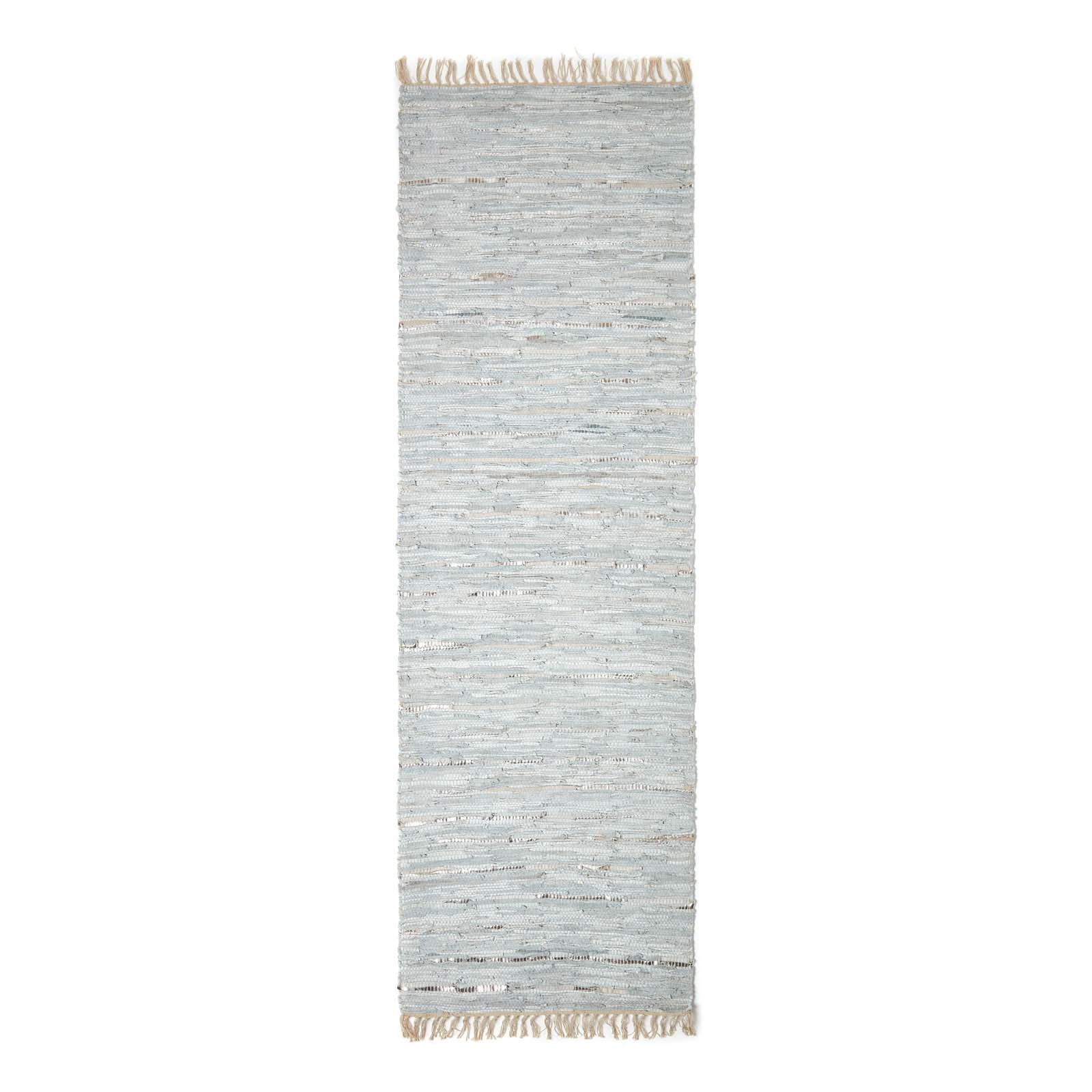 Leather Glitter Rug | 200cm | Silver