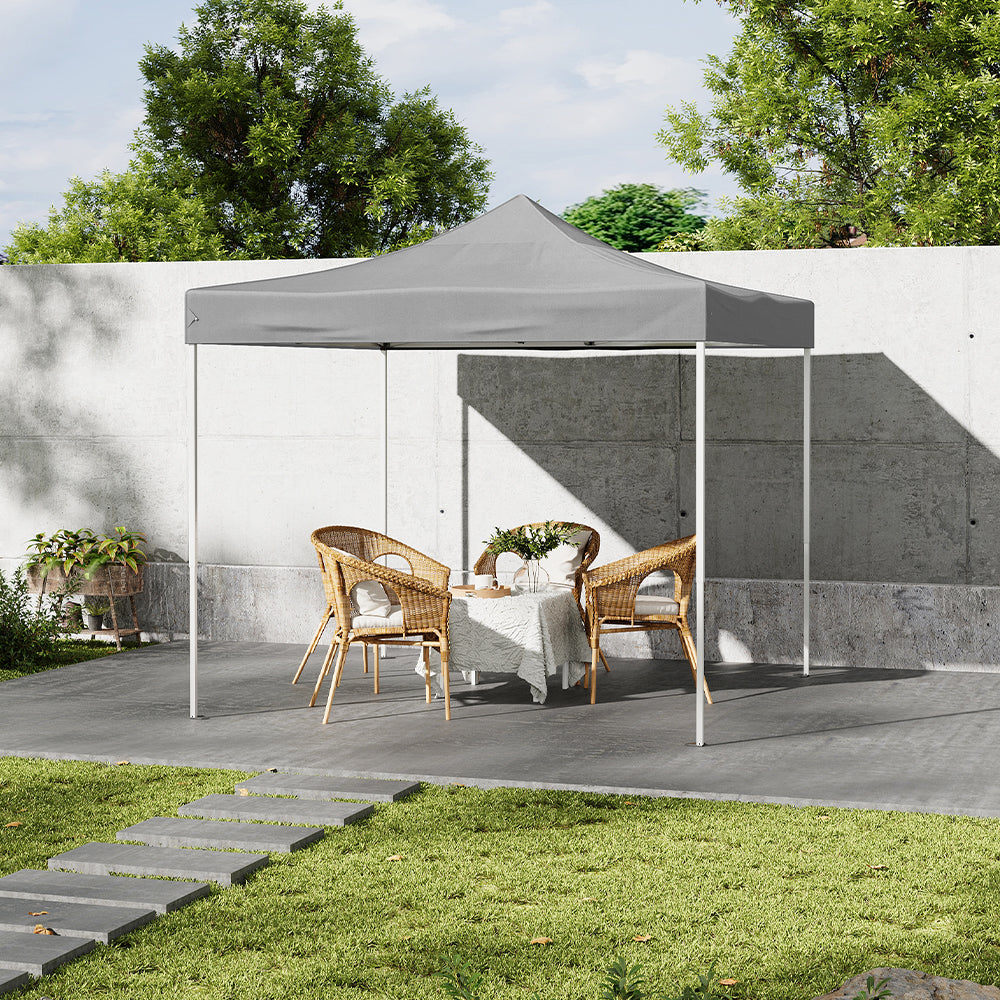 Pop-up Canopy Tent, Portable Outdoor Gazebo With Steel Frame For Garden | Grey