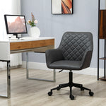 Swivel Argyle Office Chair Leather-feel | Dark Gray