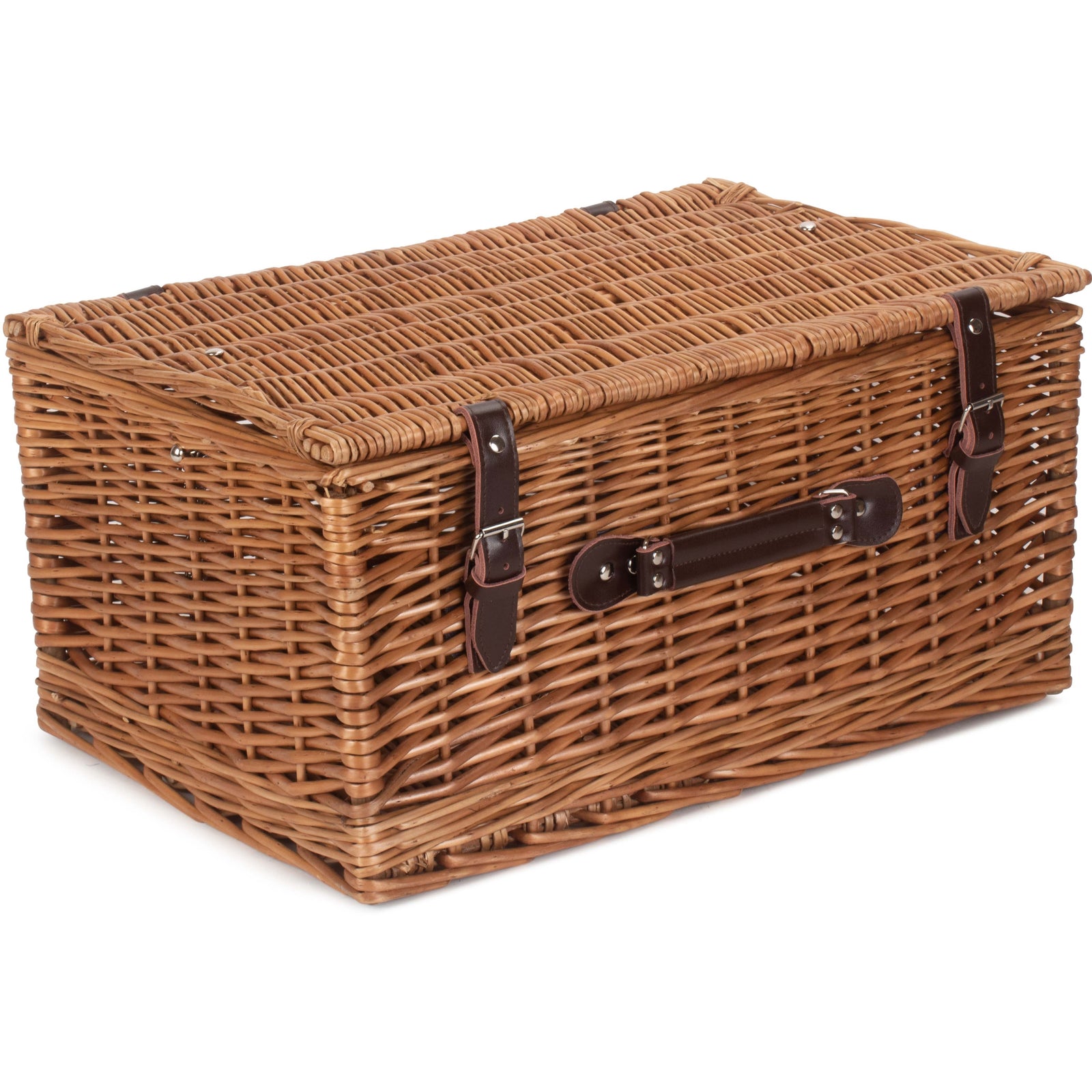 Wicker Double Steamed 51cm Picnic Basket | Brown