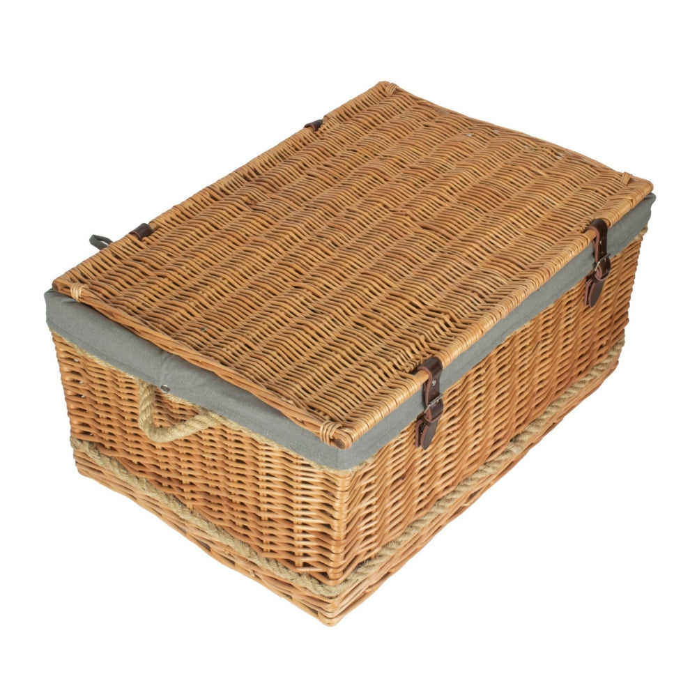 Wicker 72cm Rope Handled Trunk Picnic Basket | Gray