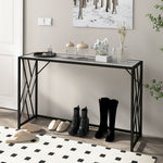 Vintage Sofa Table, Metal Frame Console Table For Hallway