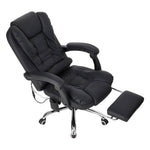 Black Pvc Executive Office Chair – High Back, Reclining 135°, Adjustable Gas Lift, Footrest, 360° Swivel, 7-point Massage