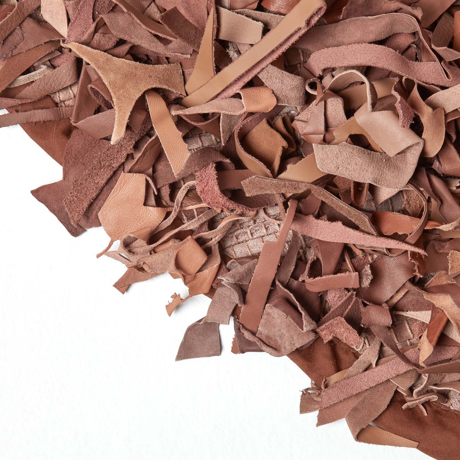 Dallas Leather Shaggy Rug | 150cm | Brown