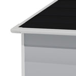 4.4x3.4ft Apex Roof Garden Plastic Storage Shed With Lockable Door | Medium | Black & Grey
