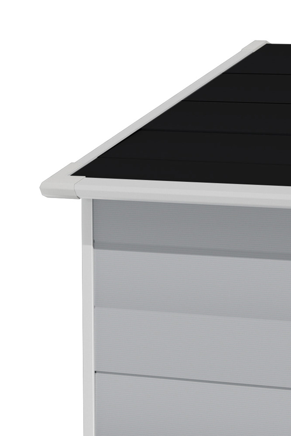 4.4x3.4ft Apex Roof Garden Plastic Storage Shed With Lockable Door | Medium | Black & Grey