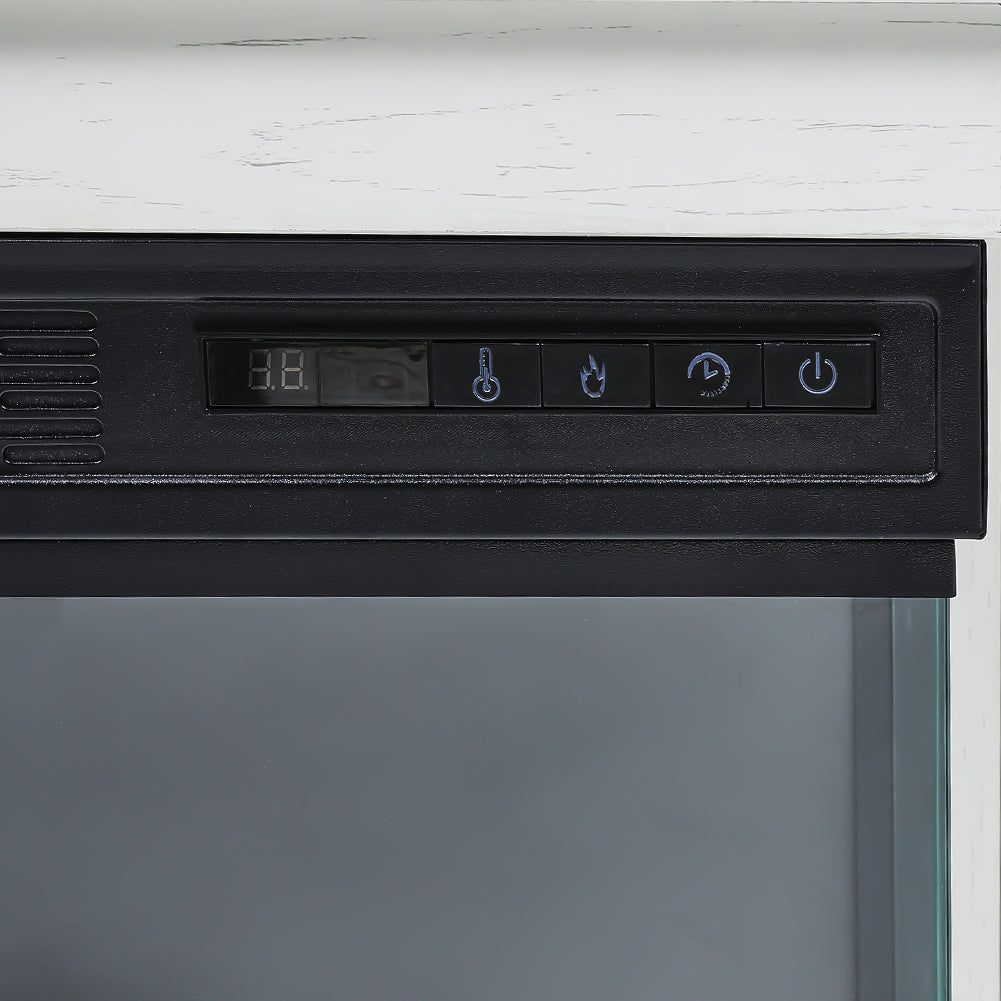 3-sided Electric Fireplace Suite With Fire Surround, Tv Stand Cabinet & Storage Shelf Heater
