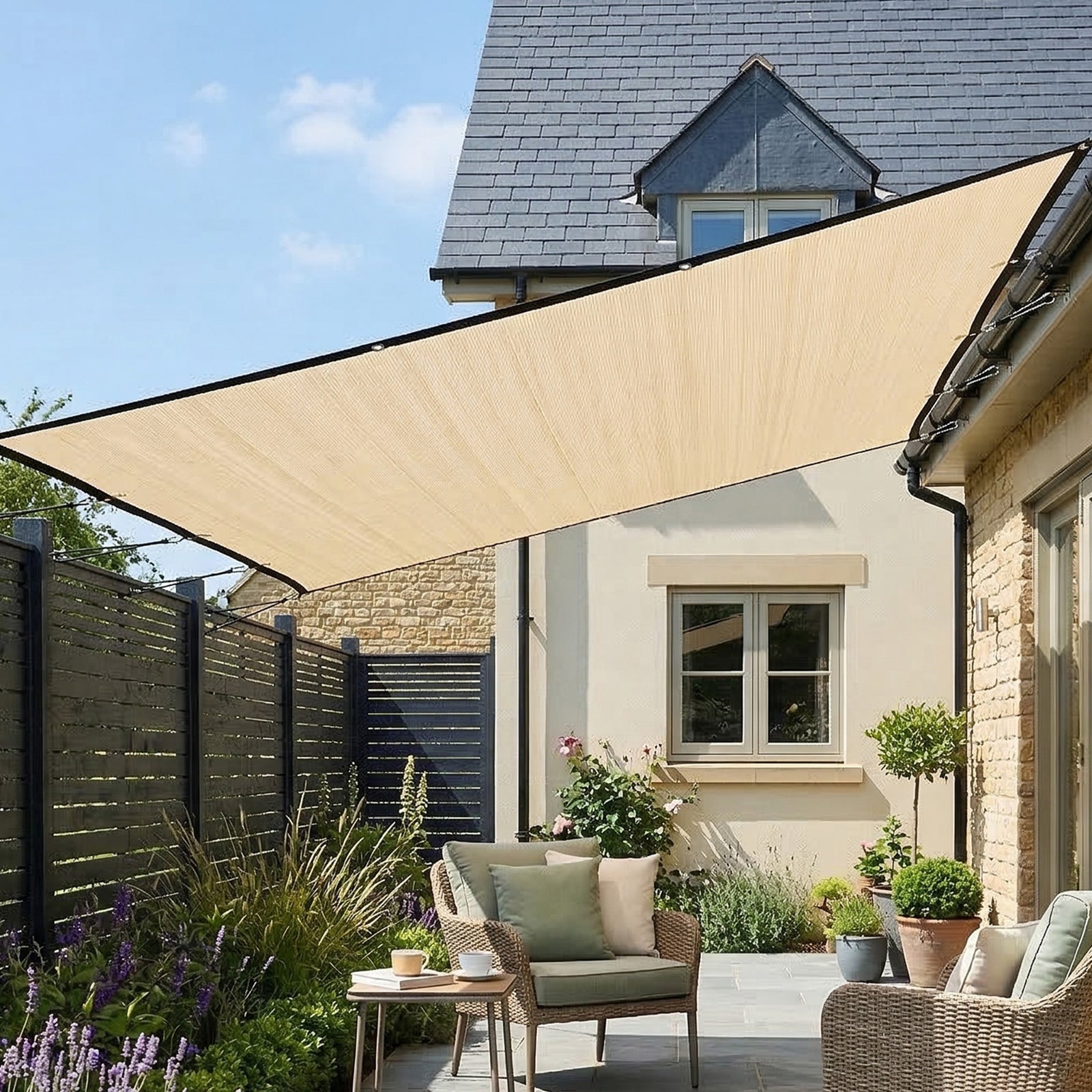 Sun Shade Sail With Uv Protection | 3 x 3.6m | Beige