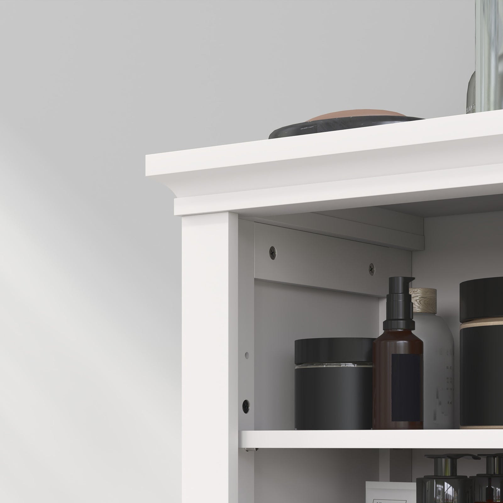 Modern Bathroom Storage Cabinet, White