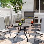 Outdoor Dining Table W/ Parasol Hole, Round