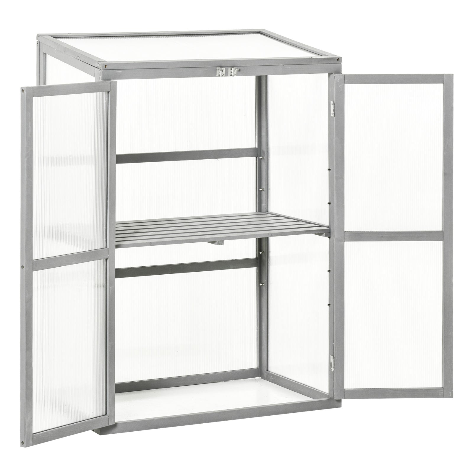 Wooden Cold Frame Greenhouse 76x47x110cm Grey