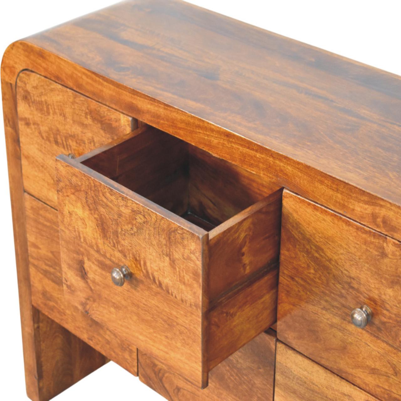Darcy 3 Over 3 Drawer Chest In Chestnut Finish, Brown | 7 | Brown