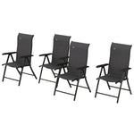 Outdoor Rattan Folding Chair Set W/ Adjustable Backrest | Set-of-4 | Gray